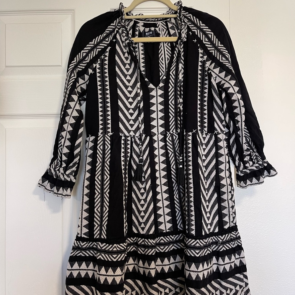 Anthropologie Long Sleeve Tribal Print Dress